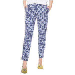 Boden Richmond Floral print 7/8 Trousers in Greek Blue Women Size  2 Petite